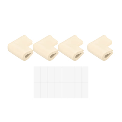 Harfington Uxcell Eckenschutzkanten, 8er Pack U-Schaum Sicherheitsstoßfänger mit selbstklebendem Band für Möbel-Eckenschutz, 55mm x 35mm x 8mm, Beige