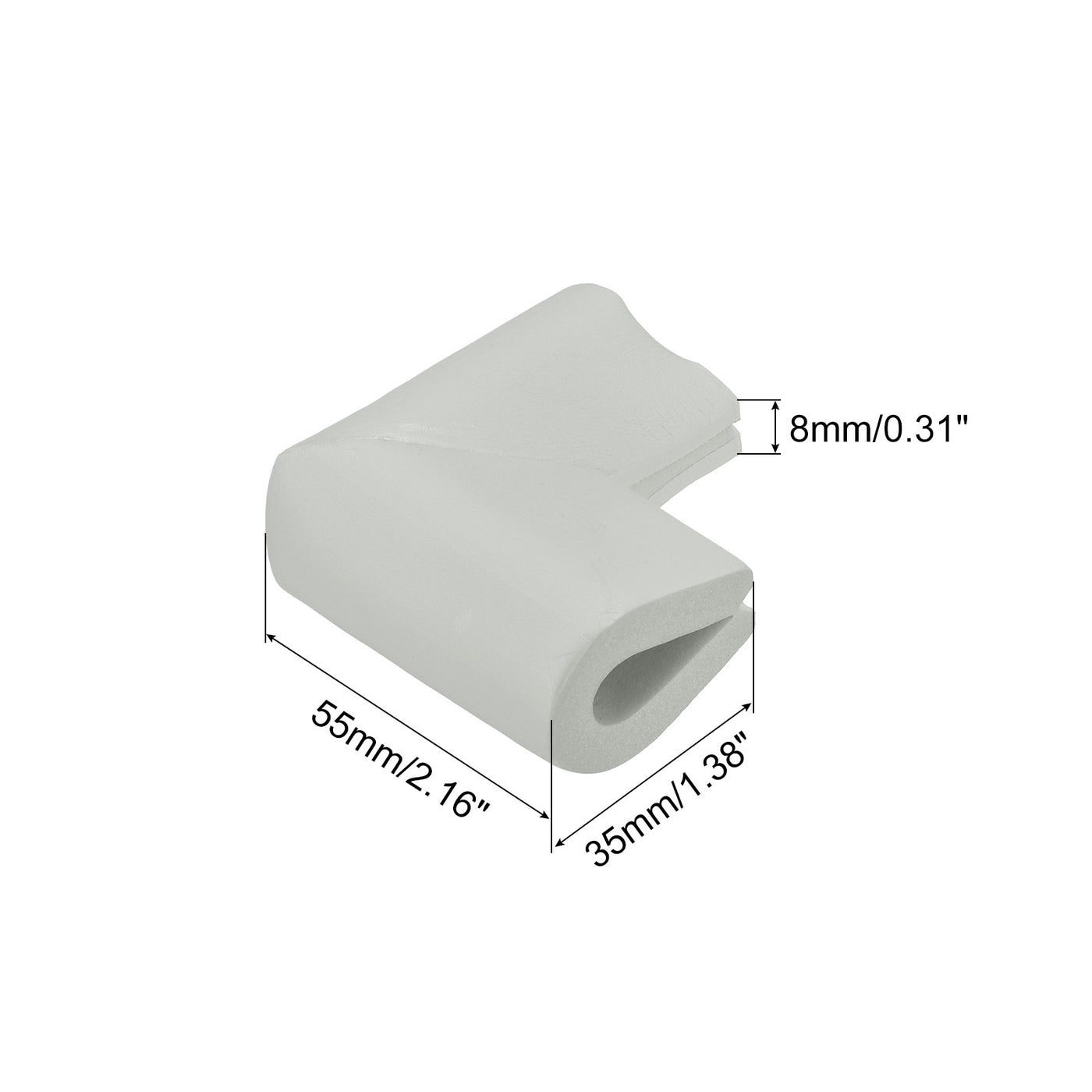 uxcell Uxcell Eckenschutz Kantenschützer, 8er Pack U-Schaum Sicherheitsstoßfänger mit selbstklebendem Band Möbel Ecken- und Tischkantenschutz, 55mm x 35mm x 8mm, Hellgrau