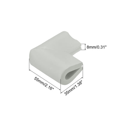 Harfington Uxcell Eckenschutz Kantenschützer, 8er Pack U-Schaum Sicherheitsstoßfänger mit selbstklebendem Band Möbel Ecken- und Tischkantenschutz, 55mm x 35mm x 8mm, Hellgrau