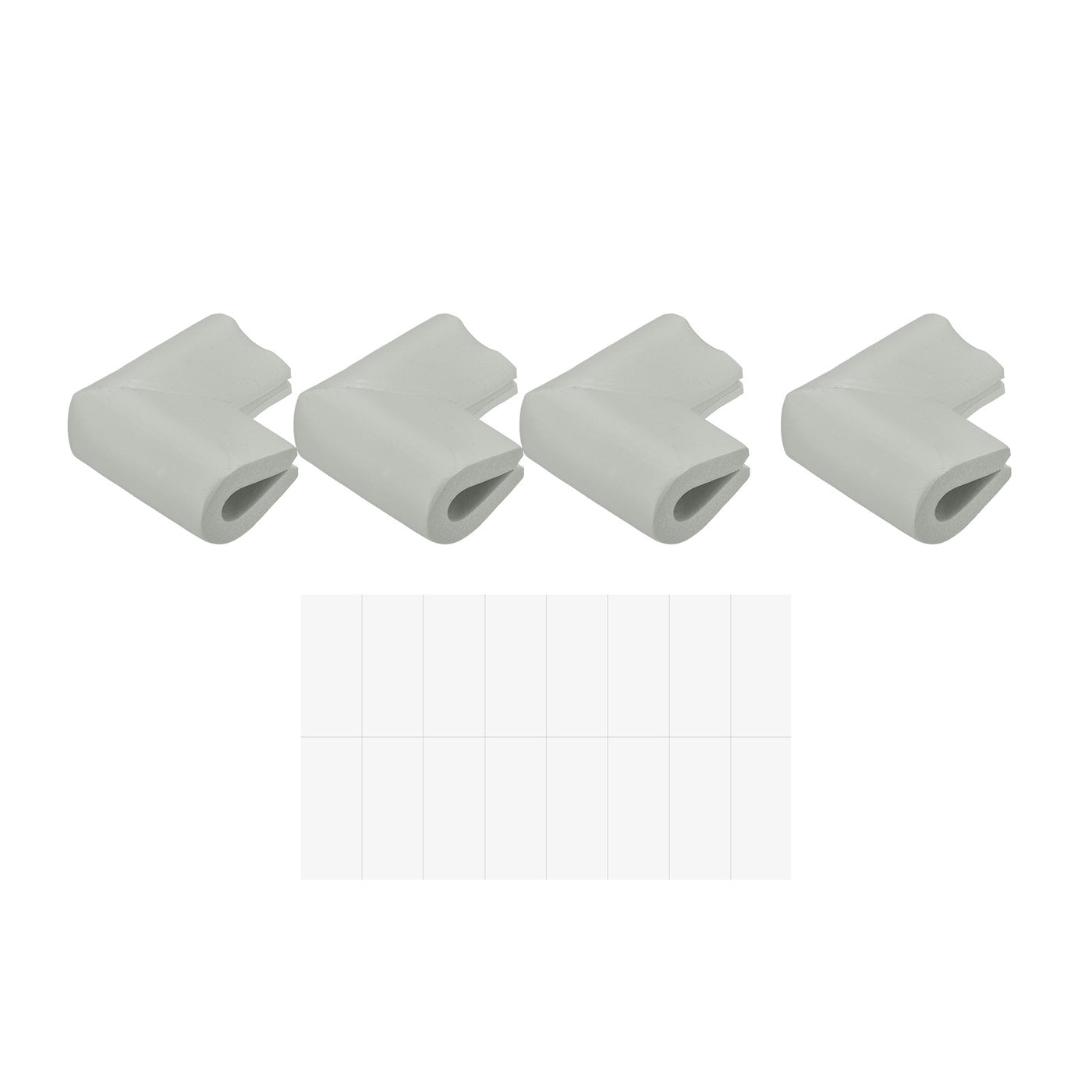 uxcell Uxcell Corner Guards Edge Protectors, 8Pack U Shape, 2.16"x1.38"x0.315", Light Grey