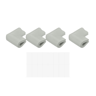 Harfington Uxcell Corner Guards Edge Protectors, 8Pack U Shape, 2.16"x1.38"x0.315", Light Grey