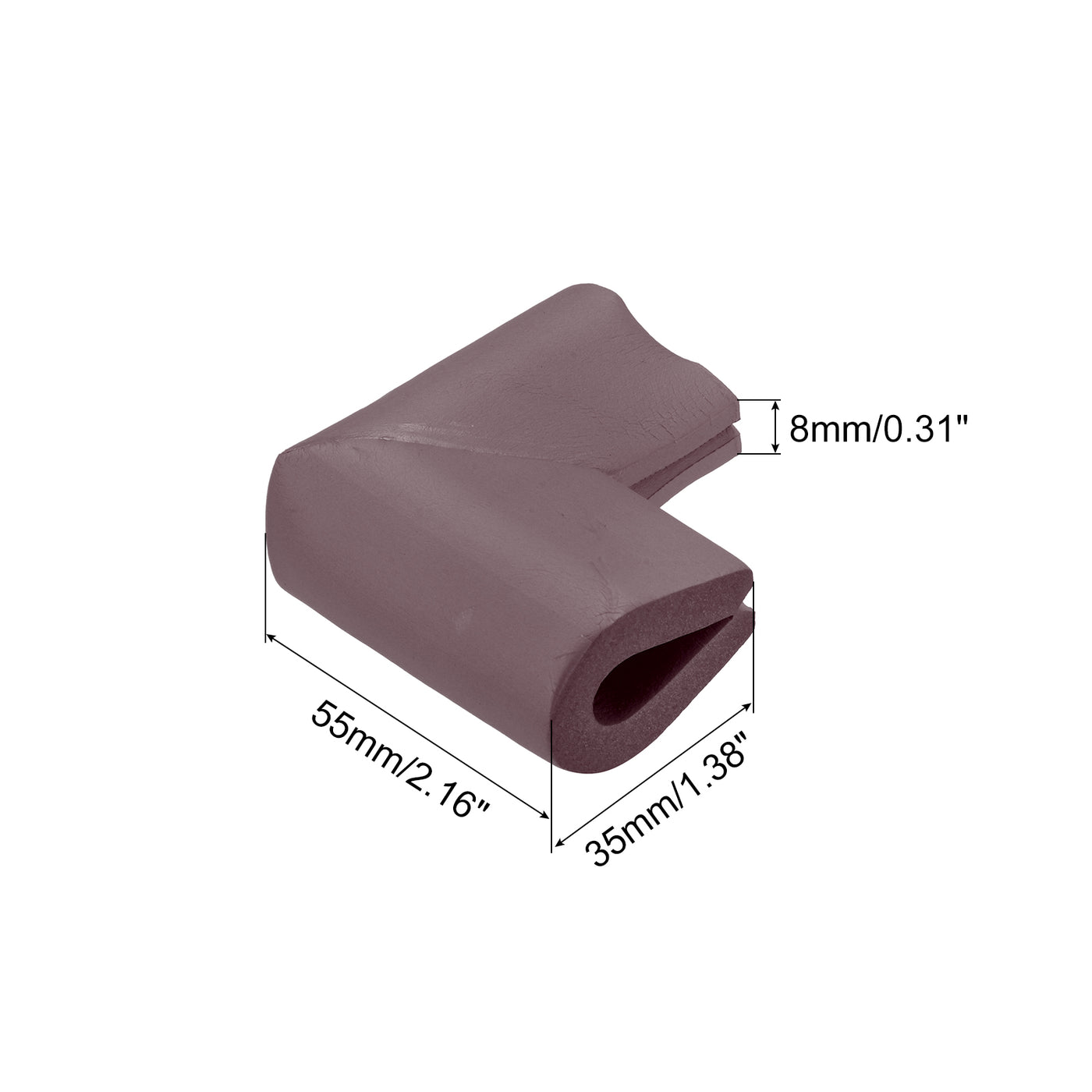 uxcell Uxcell Eckenschutz Kantenschützer, 8er Pack U-Schaum Sicherheitsstoßfänger mit selbstklebendem Band Möbel Ecken- und Tischkantenschutz, 55mm x 35mm x 8mm, Braun