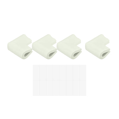 Harfington Uxcell Corner Guards Edge Protectors, 8Pack U Shape, 2.16"x1.38"x0.315", White