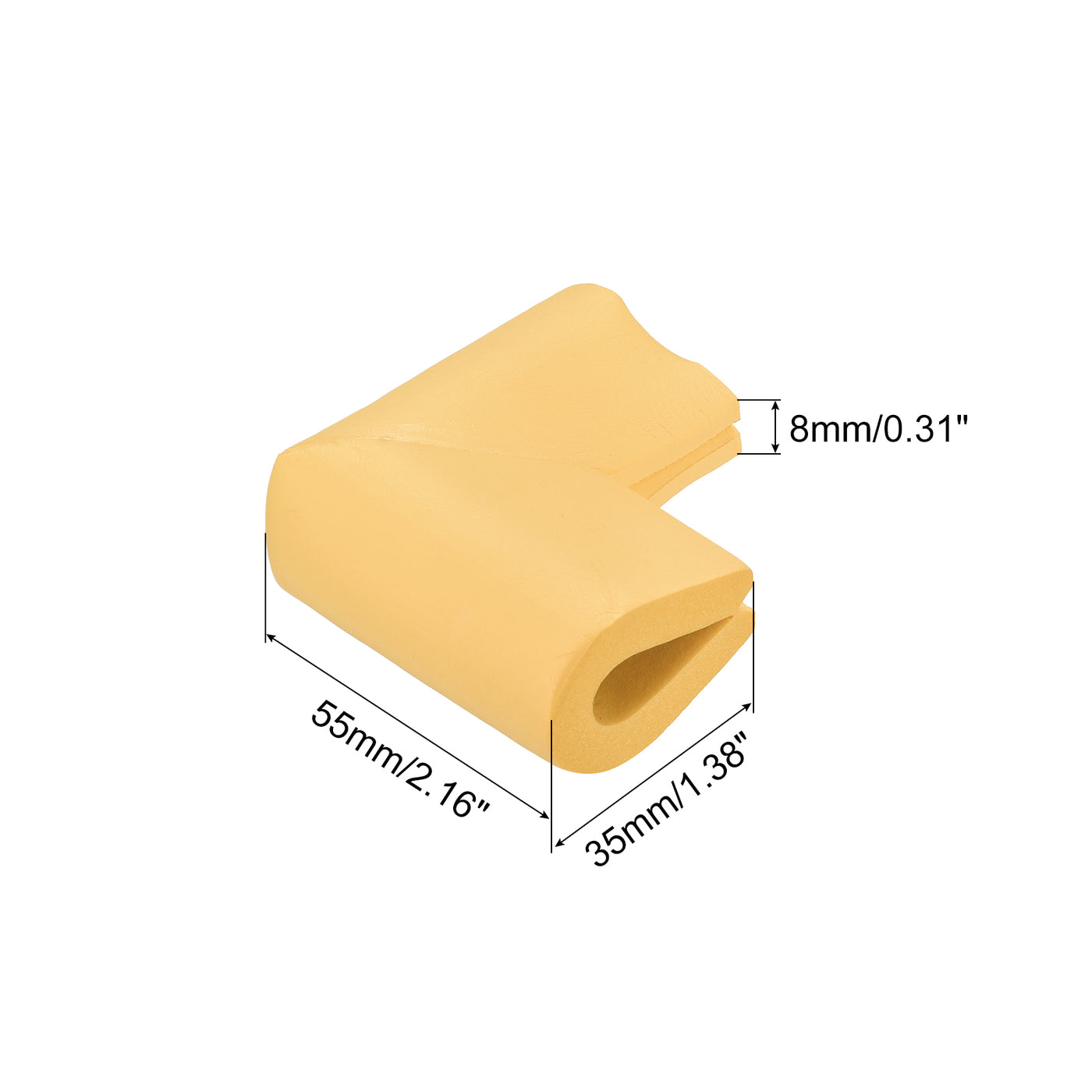 uxcell Uxcell Eckenschutz Kantenschützer, 8er Pack U-Schaum Sicherheitsstoßfänger mit selbstklebendem Band Möbel Ecken- und Tischkantenschutz, 55mm x 35mm x 8mm, Holzfarbe