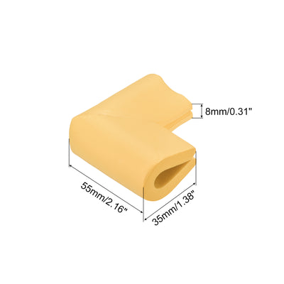 Harfington Uxcell Eckenschutz Kantenschützer, 8er Pack U-Schaum Sicherheitsstoßfänger mit selbstklebendem Band Möbel Ecken- und Tischkantenschutz, 55mm x 35mm x 8mm, Holzfarbe