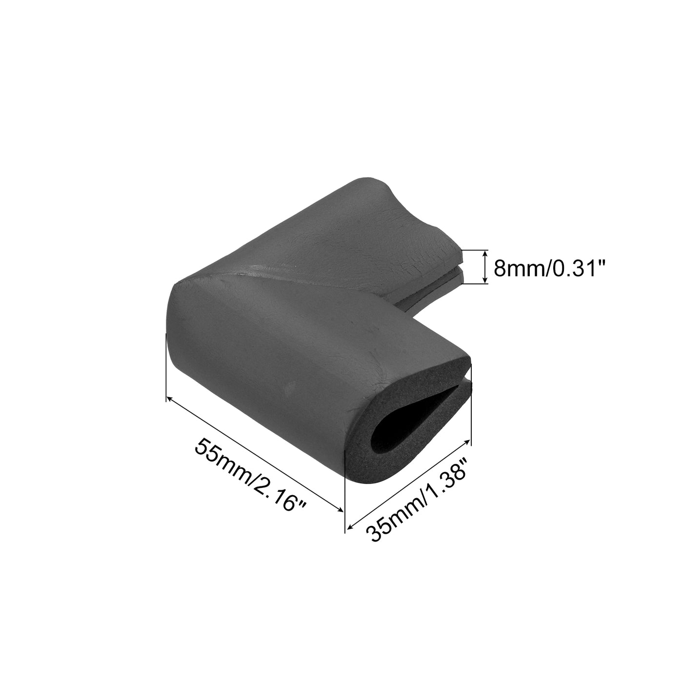 uxcell Uxcell Eckenschutz Kantenschützer, 8er Pack U-Schaum Sicherheitsstoßfänger mit selbstklebendem Band Möbel Ecken- und Tischkantenschutz, 55mm x 35mm x 8mm, Schwarz