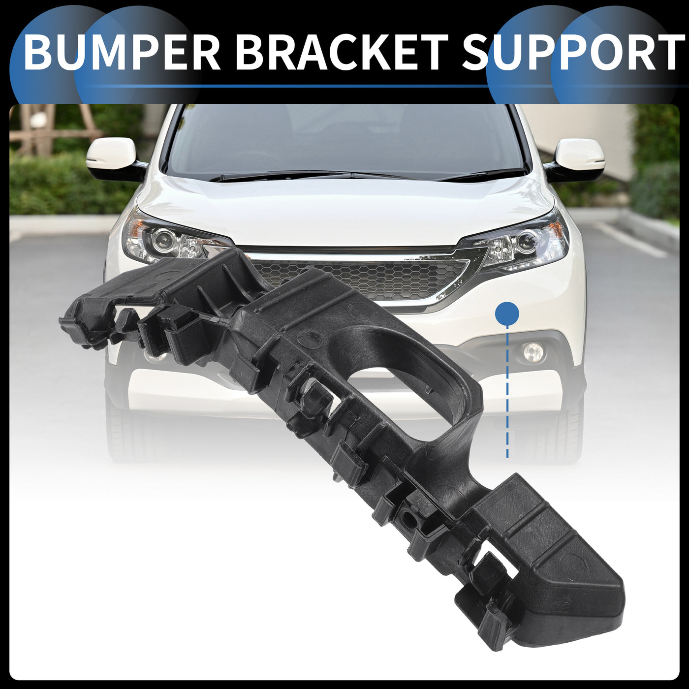 INFINAUTO Bumper Support Bracket, Left Side Front Bumper Retainer Bracket Hold Mount No.86551N9000 for Hyundai Tucson 2022-2023 ABS Plastic Black, 1 Pc