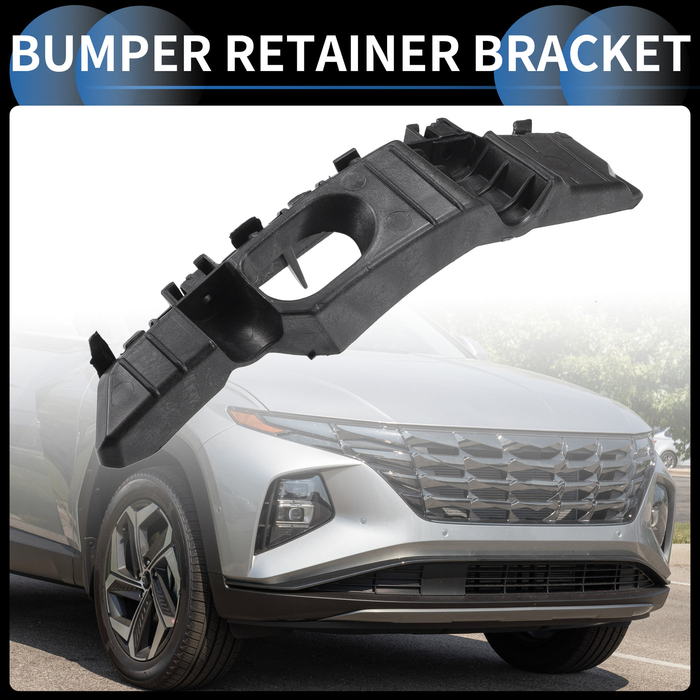 INFINAUTO Bumper Support Bracket, Left Side Front Bumper Retainer Bracket Hold Mount No.86551N9000 for Hyundai Tucson 2022-2023 ABS Plastic Black, 1 Pc