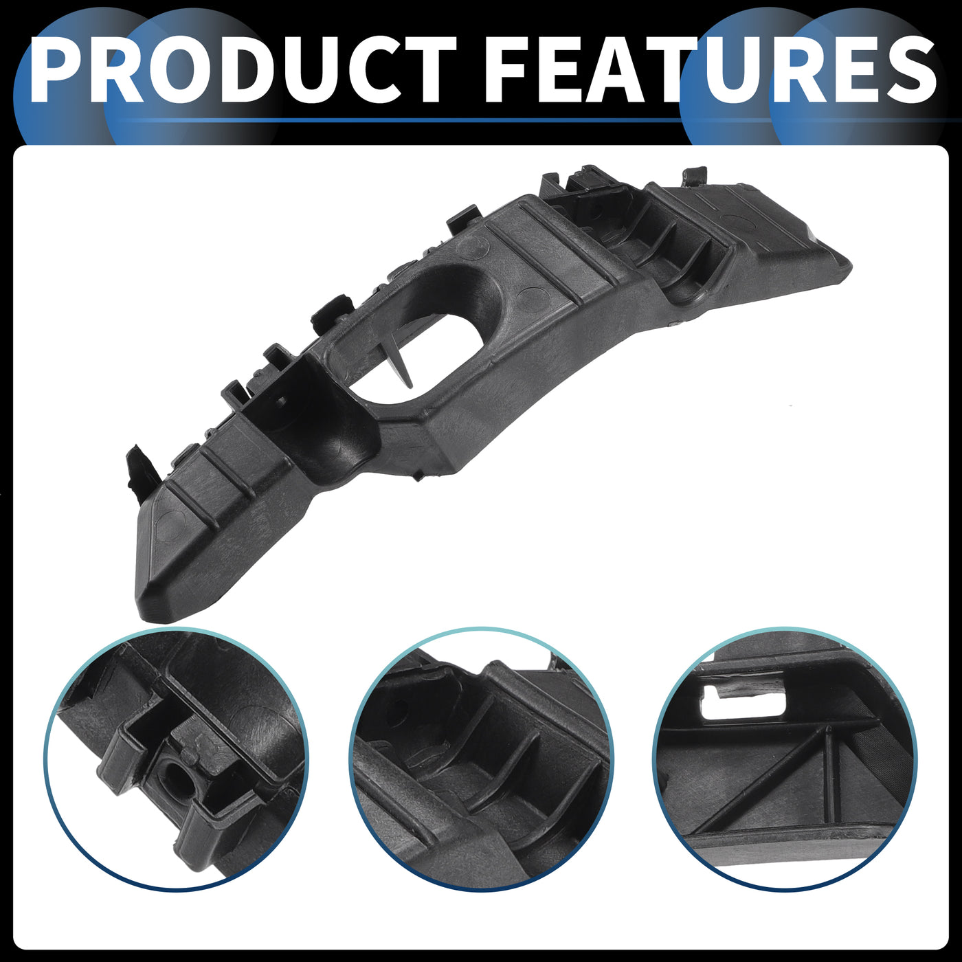 INFINAUTO Bumper Support Bracket, Left Side Front Bumper Retainer Bracket Hold Mount No.86551N9000 for Hyundai Tucson 2022-2023 ABS Plastic Black, 1 Pc