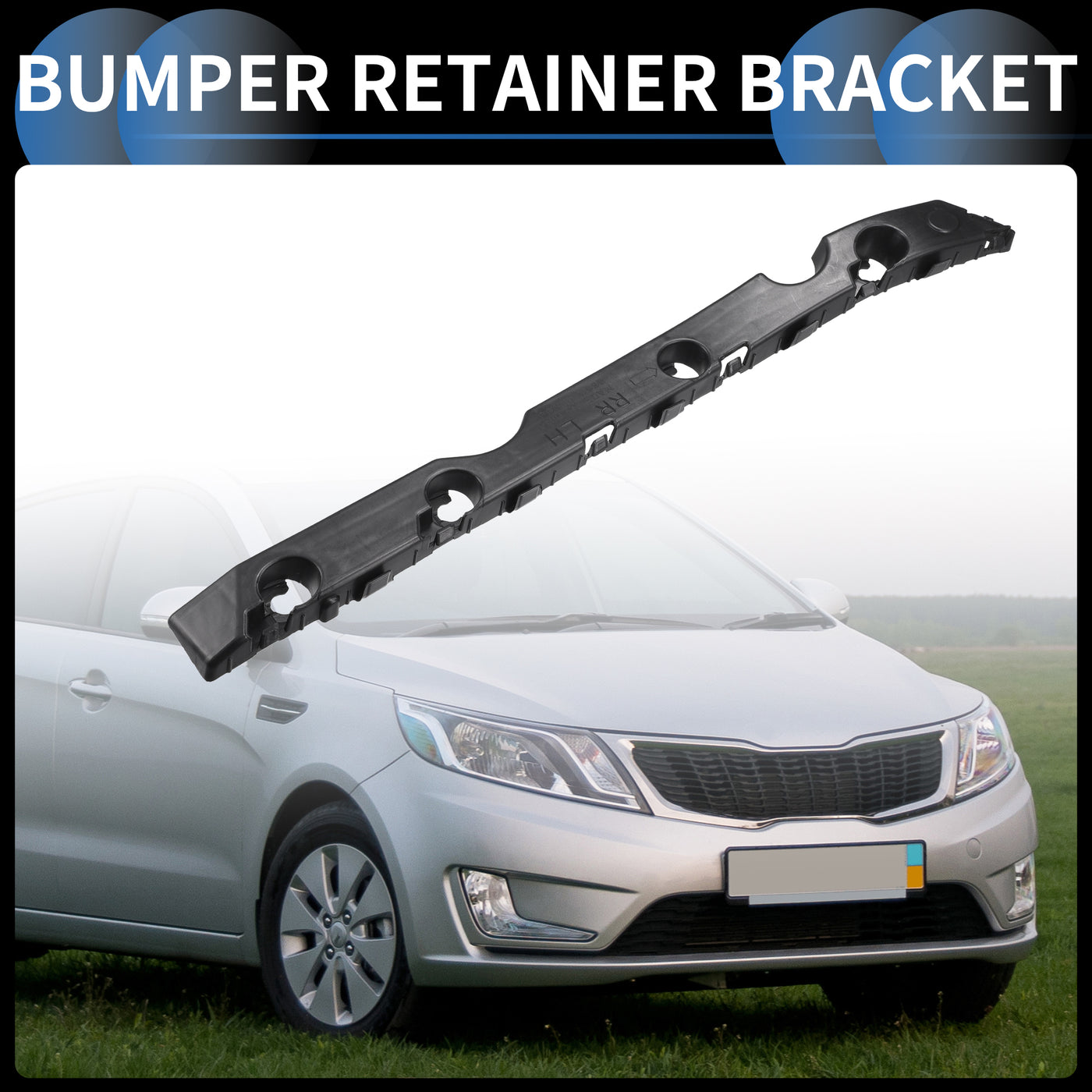 INFINAUTO Bumper Support Bracket, Left Side Rear Bumper Retainer Bracket Hold Mount No.866131W000 for Kia Rio 2012-2017 ABS Plastic Black, 1 Pc