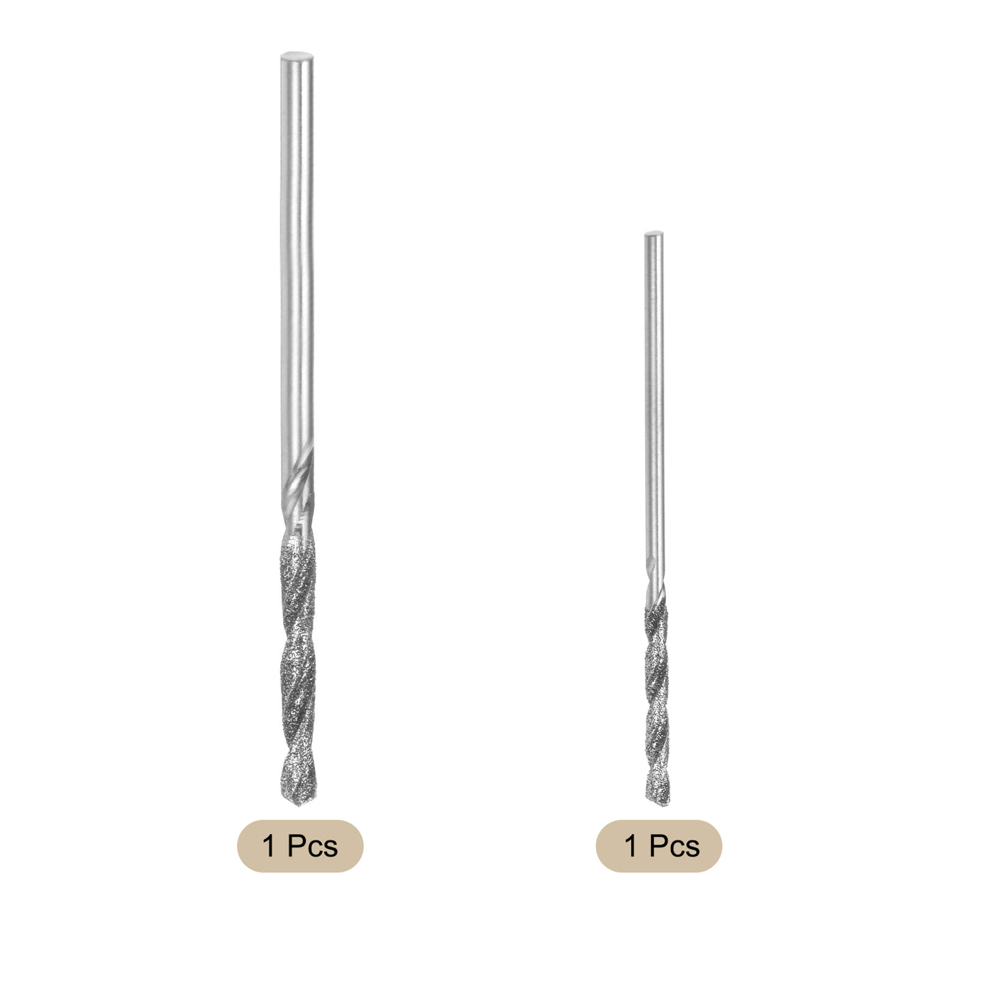 uxcell Uxcell 2pcs 1.5mm/2.5mm Metric Diamond Coated Twist Drill Bits High-Speed Steel