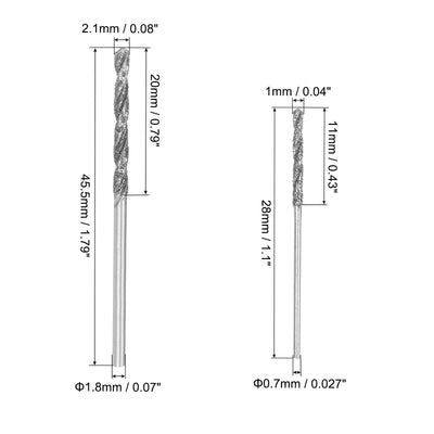 Harfington Uxcell 2pcs 1mm/2.1mm Metric Diamond Coated Twist Drill Bits High-Speed Steel