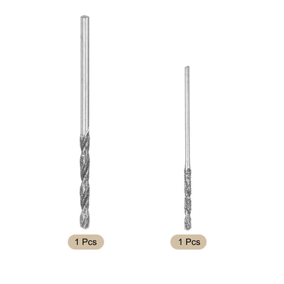 Harfington Uxcell 2pcs 1mm/2.1mm Metric Diamond Coated Twist Drill Bits High-Speed Steel