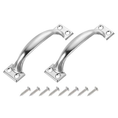 Harfington Uxcell Door Pull Handles, 2Pcs 99mm/3.9" Long Iron Door Handle with Screws