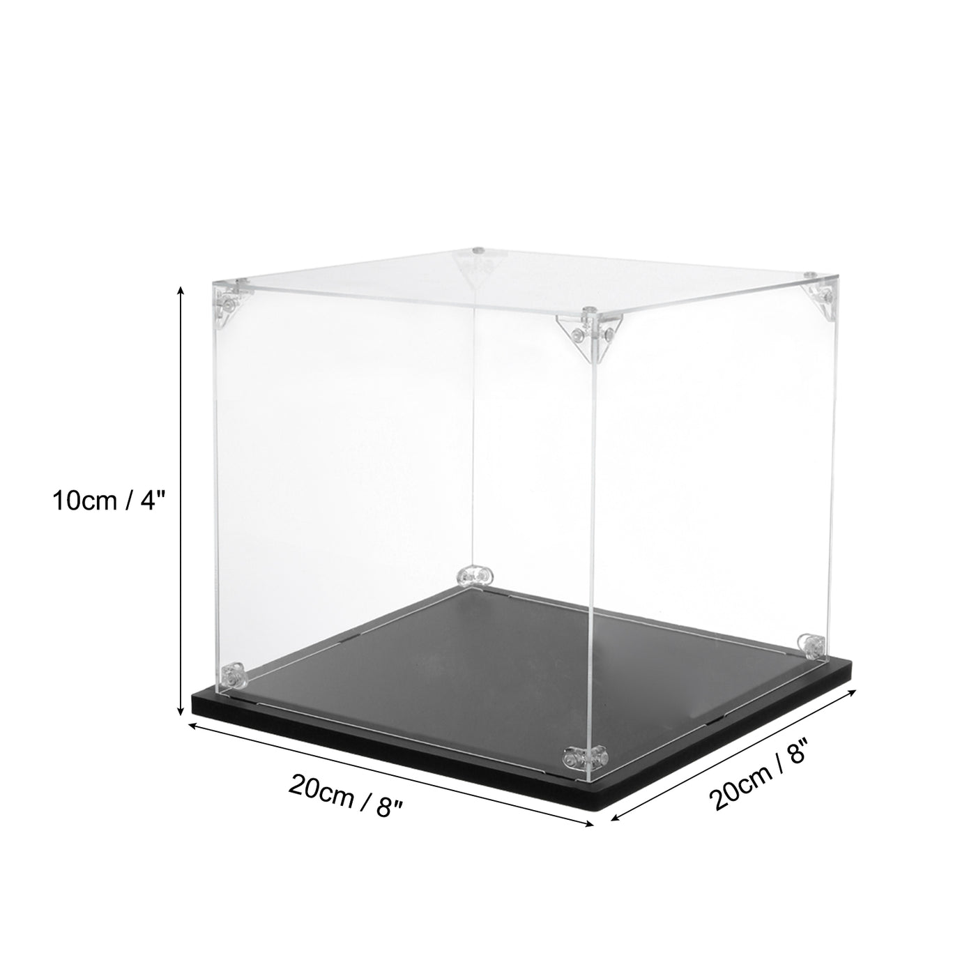 Harfington Acrylic Display Case, 8''x8''x4'' Clear Display Box Assemble Dustproof Display Box Storage Organizer for Collectibles Action Figures