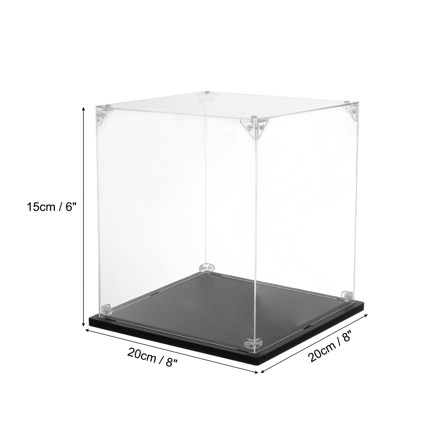 Harfington Acrylic Display Case, 8''x8''x6'' Clear Display Box Assemble Dustproof Display Box Storage Organizer for Collectibles Action Figures