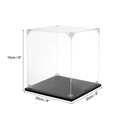 Harfington Acrylic Display Case, 8''x8''x6'' Clear Display Box Assemble Dustproof Display Box Storage Organizer for Collectibles Action Figures