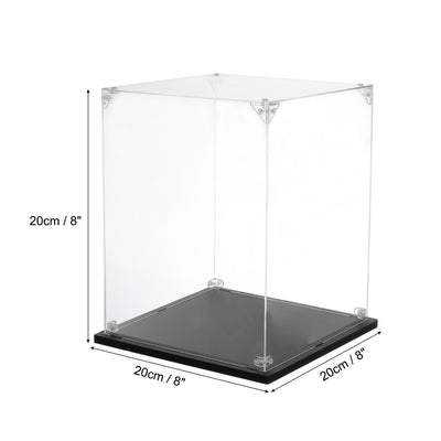 Harfington Acrylic Display Case, 8''x8''x8'' Clear Display Box Assemble Dustproof Display Box Storage Organizer for Collectibles Action Figures