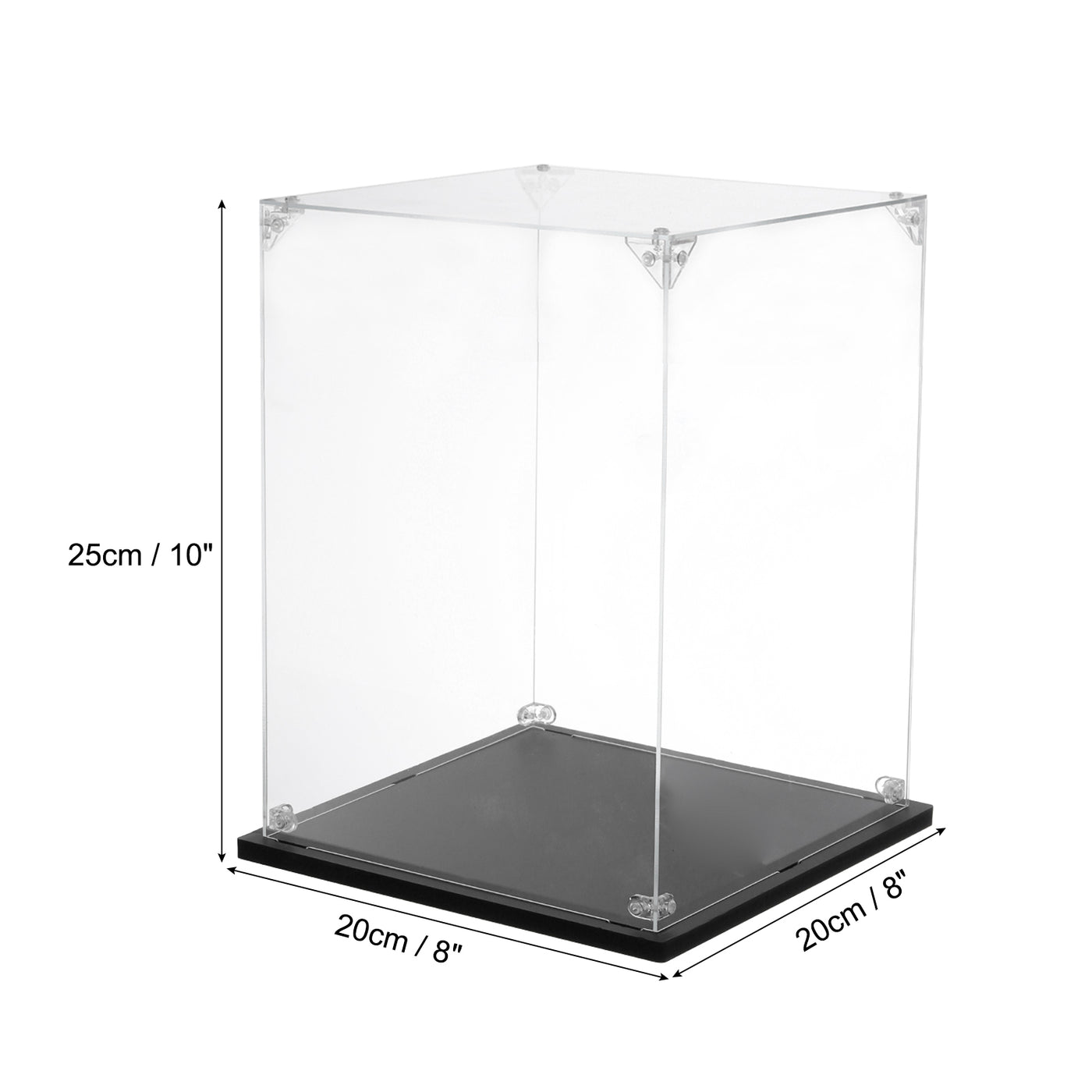 Harfington Acryl Display Case, 8''x8''x10'' Klarer Display-Box Aufbau Staubdichte Display-Box Aufbewahrungsorganisator für Sammlerstücke Action-Figuren