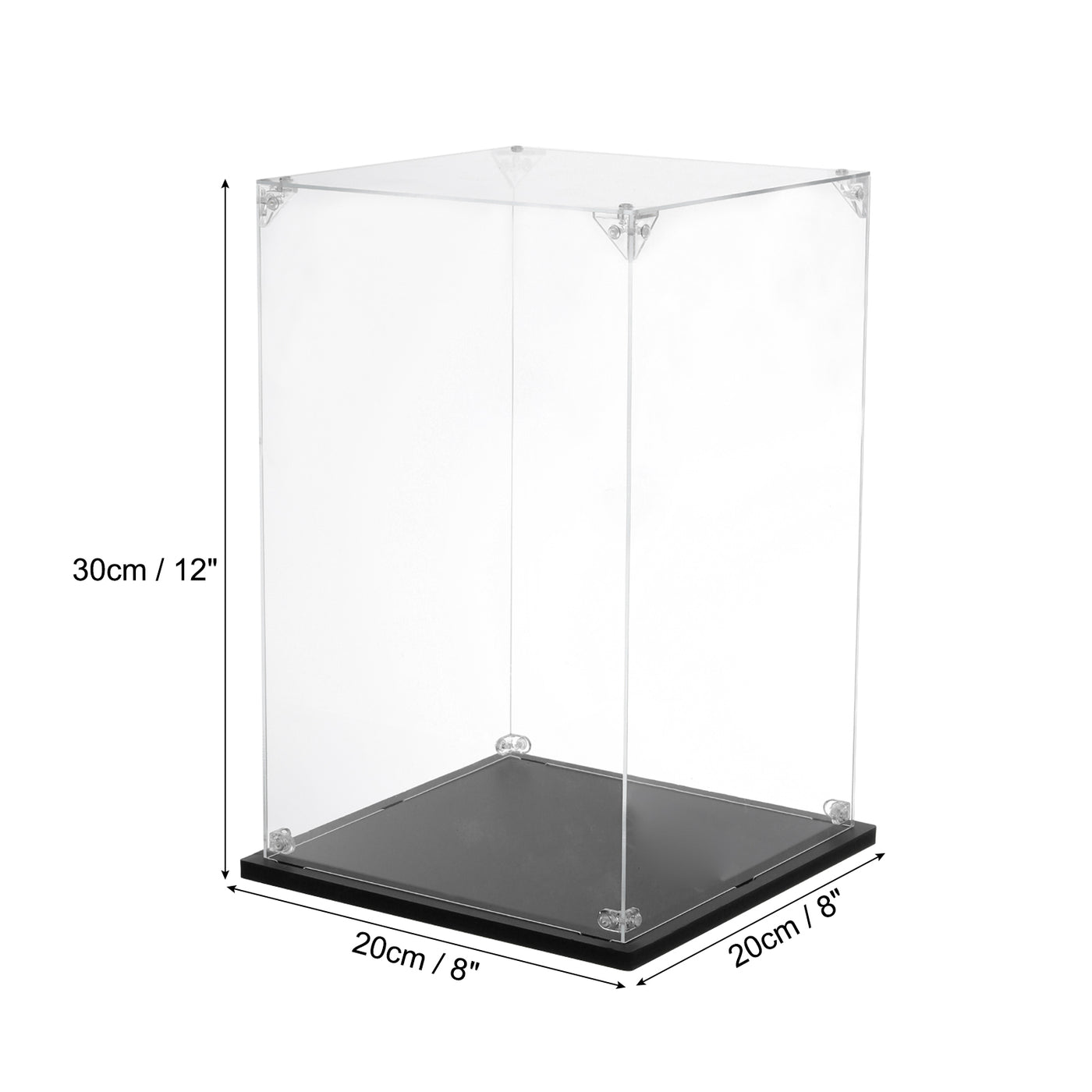 Harfington Acrylic Display Case, 8''x8''x12'' Clear Display Box Assemble Dustproof Display Box Storage Organizer for Collectibles Action Figures