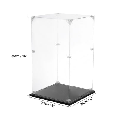 Harfington Acryl Display Case, 8''x8''x14'' Klarer Display-Box Aufbau Staubdichte Display-Box Aufbewahrungsorganisator für Sammlerstücke Action-Figuren