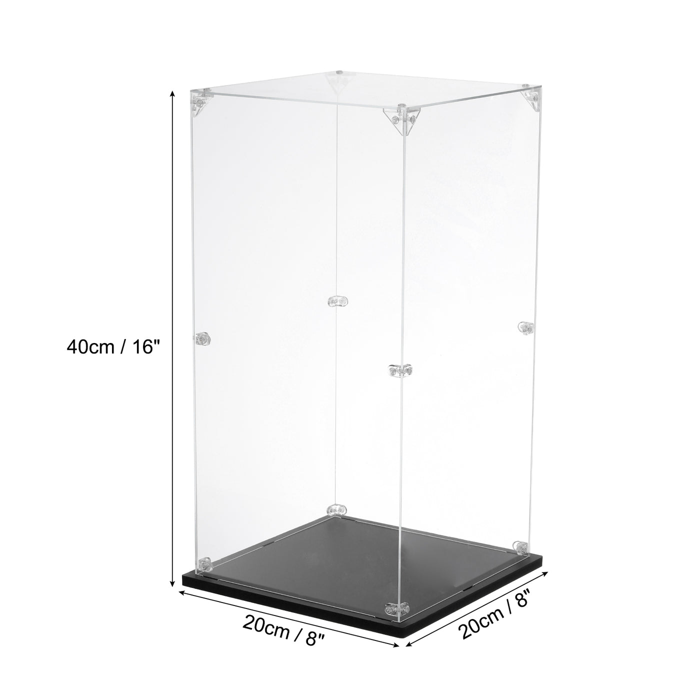 Harfington Acrylic Display Case, 8''x8''x16'' Clear Display Box Assemble Dustproof Display Box Storage Organizer for Collectibles Action Figures