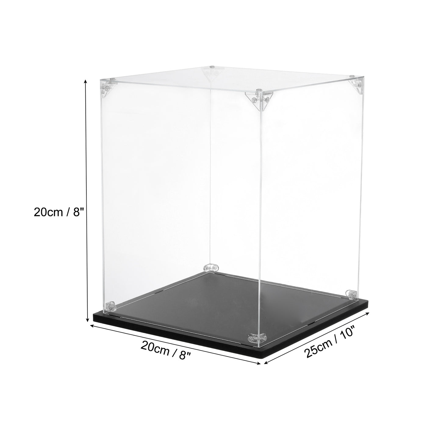 Harfington Acrylic Display Case, 8''x10''x8'' Clear Display Box Assemble Dustproof Display Box Storage Organizer for Collectibles Action Figures