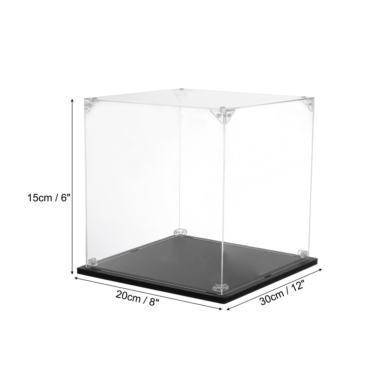 Harfington Acryl Display Case, 8''x12''x6'' Klarer Display-Box Aufbau Staubdichte Display-Box Aufbewahrungsorganisator für Sammlerstücke Action-Figuren