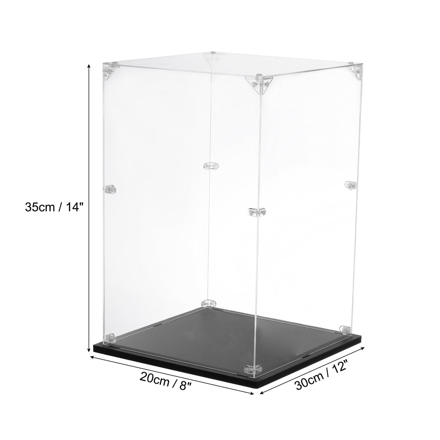 Harfington Acrylic Display Case, 8''x12''x14'' Clear Display Box Assemble Dustproof Display Box Storage Organizer for Collectibles Action Figures