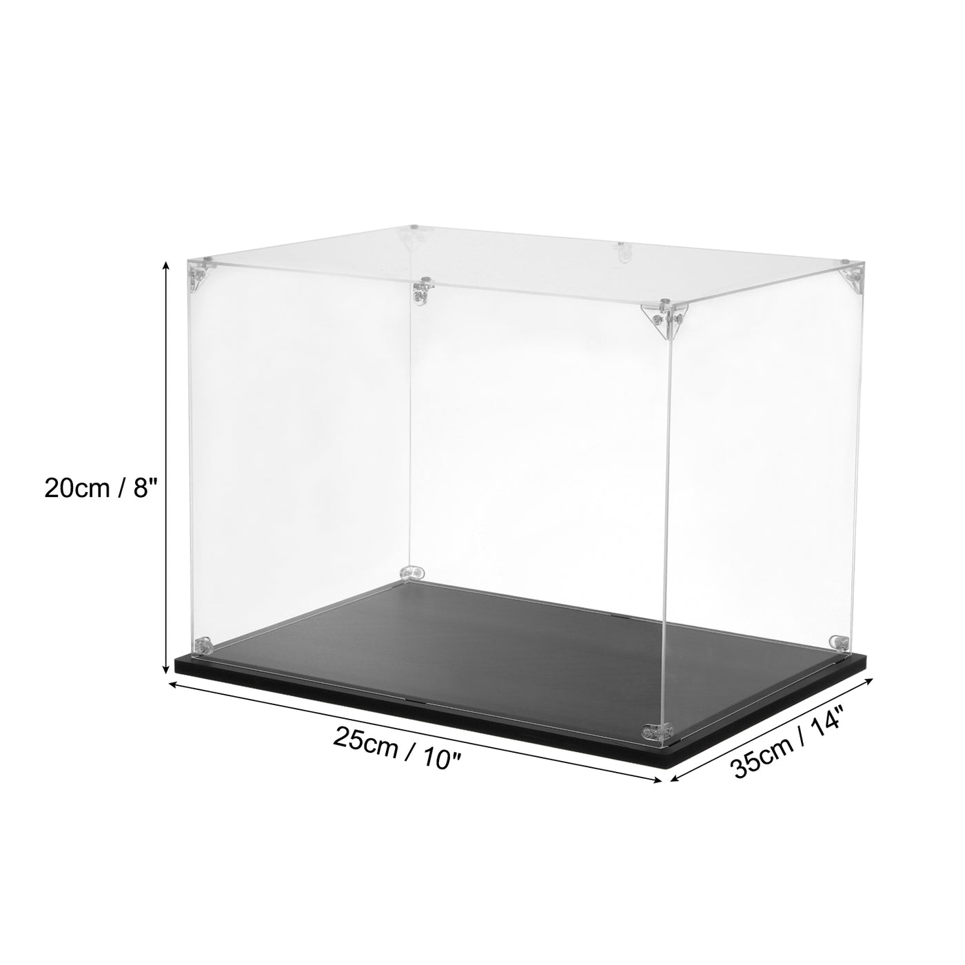 Harfington Acrylic Display Case, 10''x14''x8'' Clear Display Box Assemble Dustproof Display Box Storage Organizer for Collectibles Action Figures