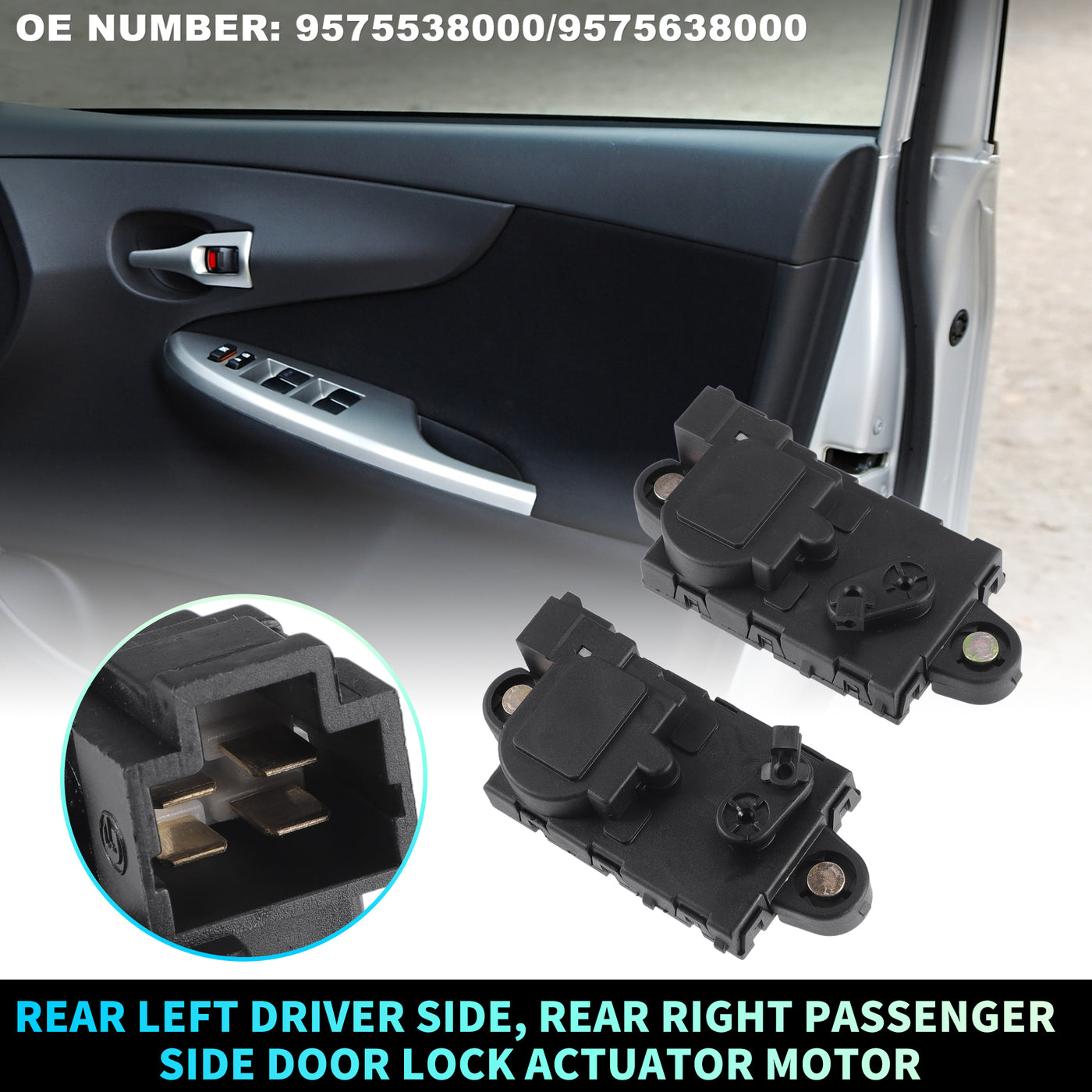 X AUTOHAUX Replacement Rear Left Right Side Power Door Lock Actuator Motor for Hyundai Sonata 1999-2005 for Hyundai XG350 2002-2005 Door Latch Actuator Assembly No.9575538000 Black 1 Pair