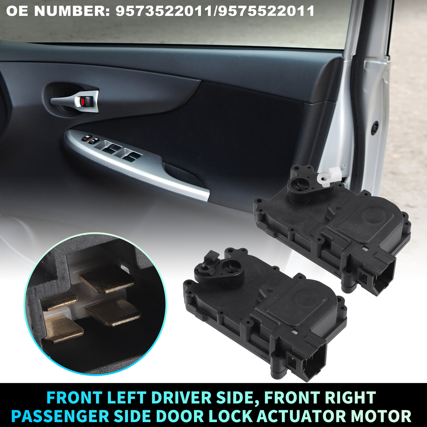 X AUTOHAUX Replacement Front Left Right Side Power Door Lock Actuator Motor for Hyundai Accent 1995-1999 1.5L Door Latch Actuator Assembly Replace No.9573522011/9575522011 Black 1 Pair