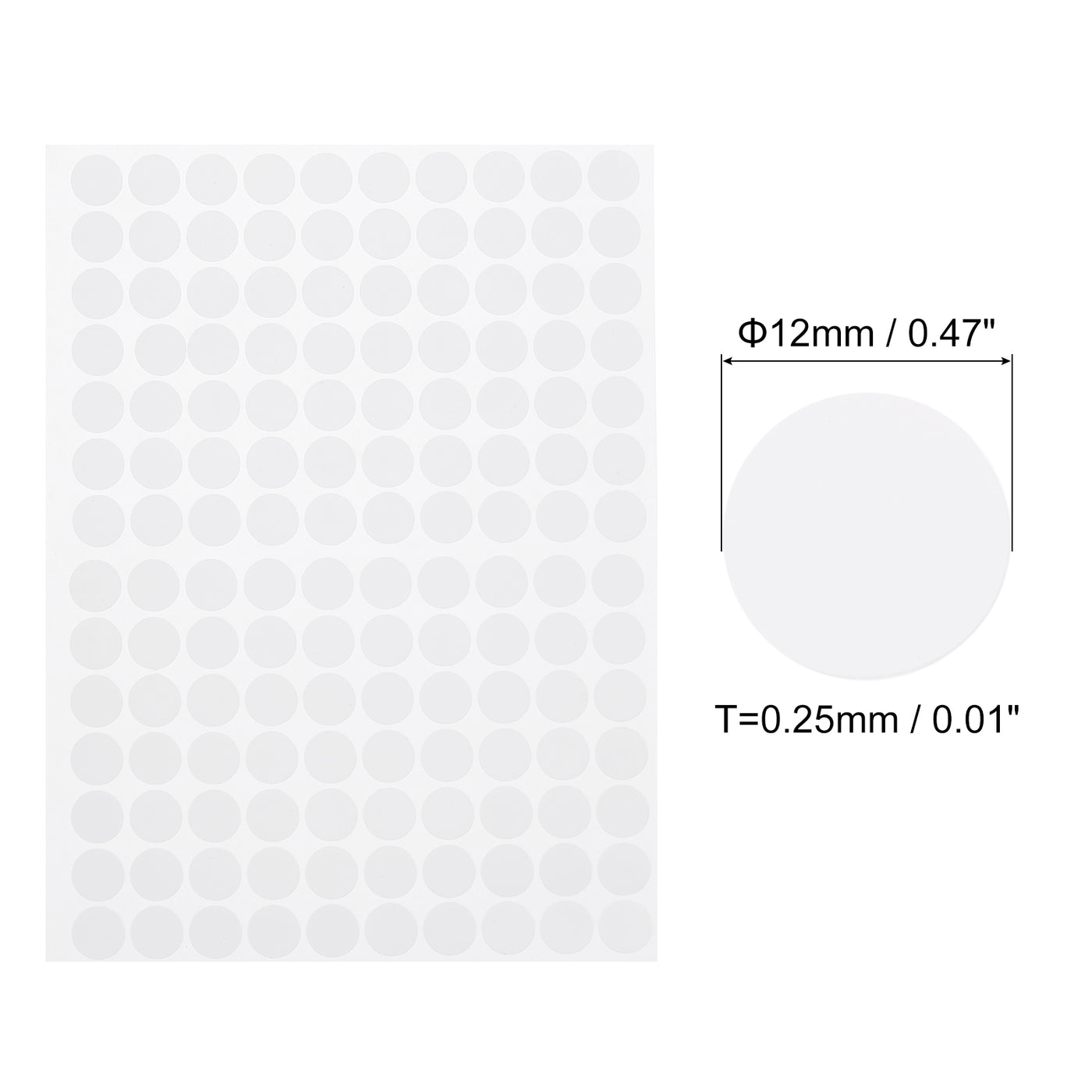 uxcell Uxcell 10 Sheets/1400Pcs Screw Hole Stickers, 12mm White Self-Adhesive Sticker