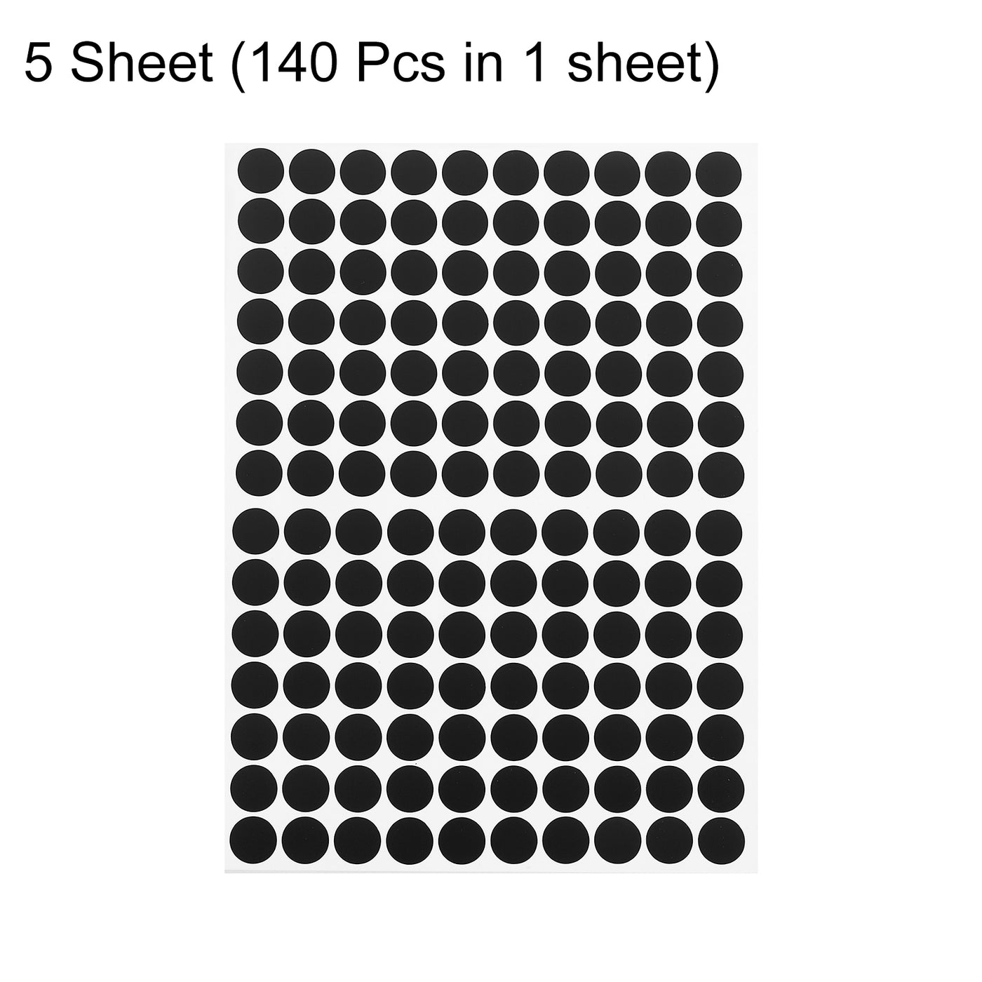 uxcell Uxcell 5 Sheets/700Pcs Screw Hole Stickers, 12mm Black Self-Adhesive Sticker