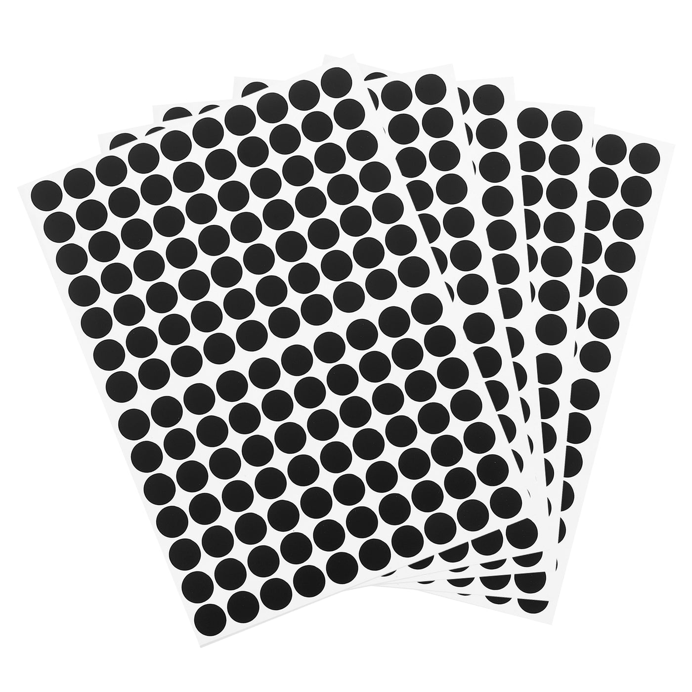 uxcell Uxcell 5 Sheets/700Pcs Screw Hole Stickers, 12mm Black Self-Adhesive Sticker