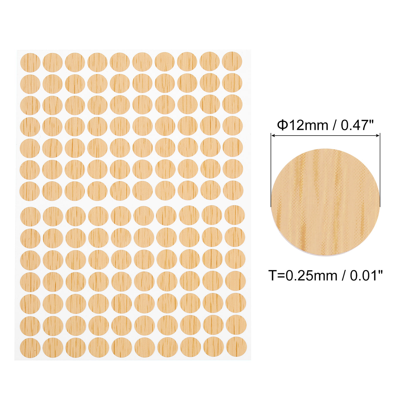 uxcell Uxcell 5 Sheets/700Pcs Screw Hole Stickers, 12mm Khaki Self-Adhesive Sticker