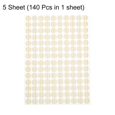 Harfington Uxcell 5 Sheets/700Pcs Screw Hole Stickers, 12mm Light Khaki Self-Adhesive Sticker