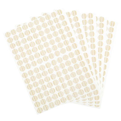 Harfington Uxcell 5 Sheets/700Pcs Screw Hole Stickers, 12mm Light Khaki Self-Adhesive Sticker