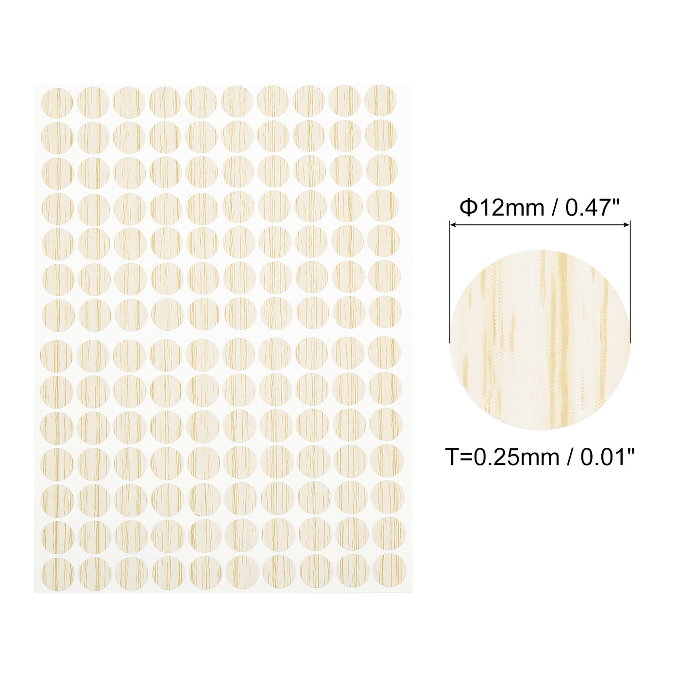 uxcell Uxcell 10 Sheets/1400Pcs Screw Hole Stickers, 12mm Light Khaki Self-Adhesive Sticker