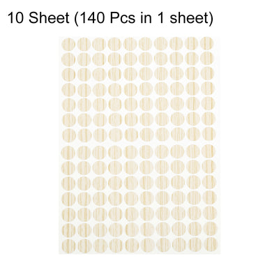 Harfington Uxcell 10 Sheets/1400Pcs Screw Hole Stickers, 12mm Light Khaki Self-Adhesive Sticker