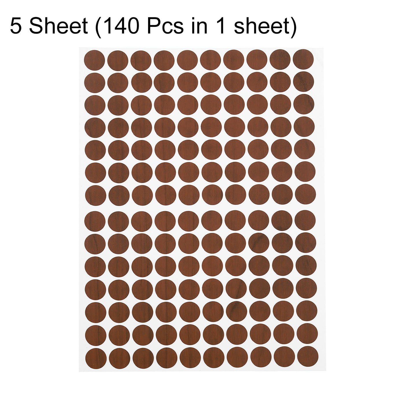 uxcell Uxcell 5 Sheets/700Pcs Screw Hole Stickers, 12mm Brown Self-Adhesive Sticker