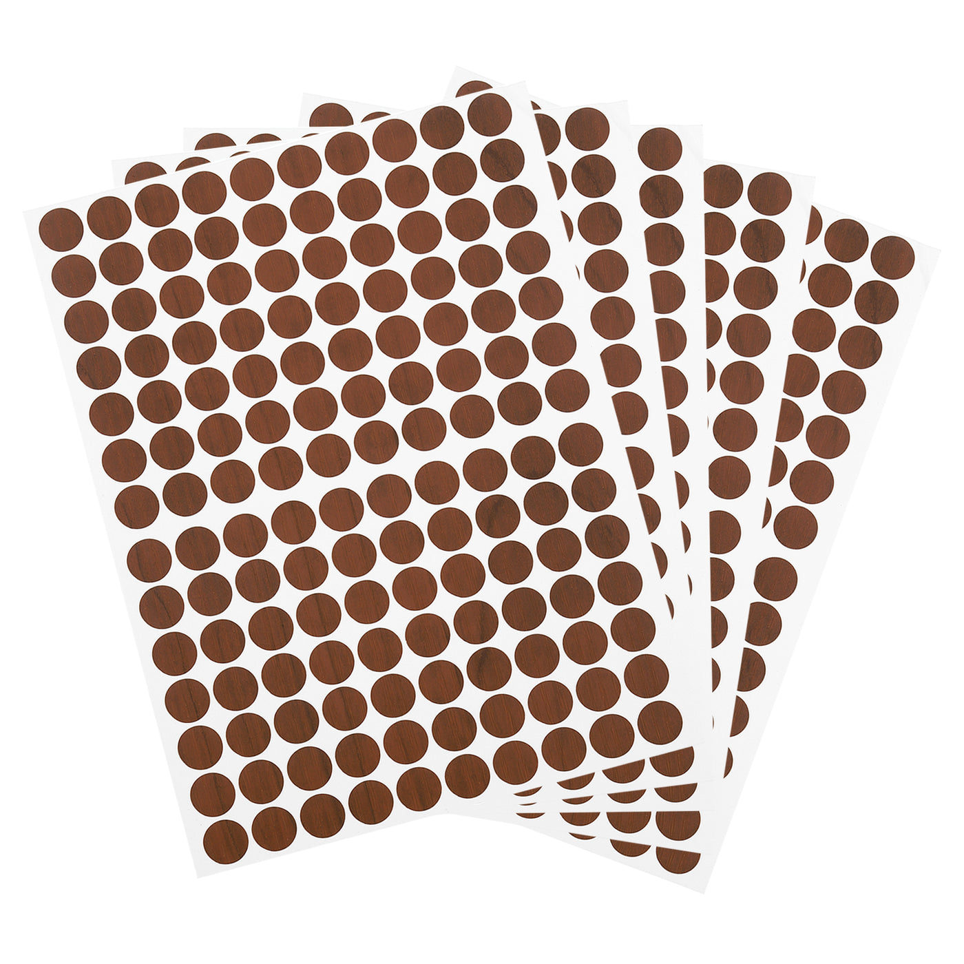 uxcell Uxcell 5 Sheets/700Pcs Screw Hole Stickers, 12mm Brown Self-Adhesive Sticker