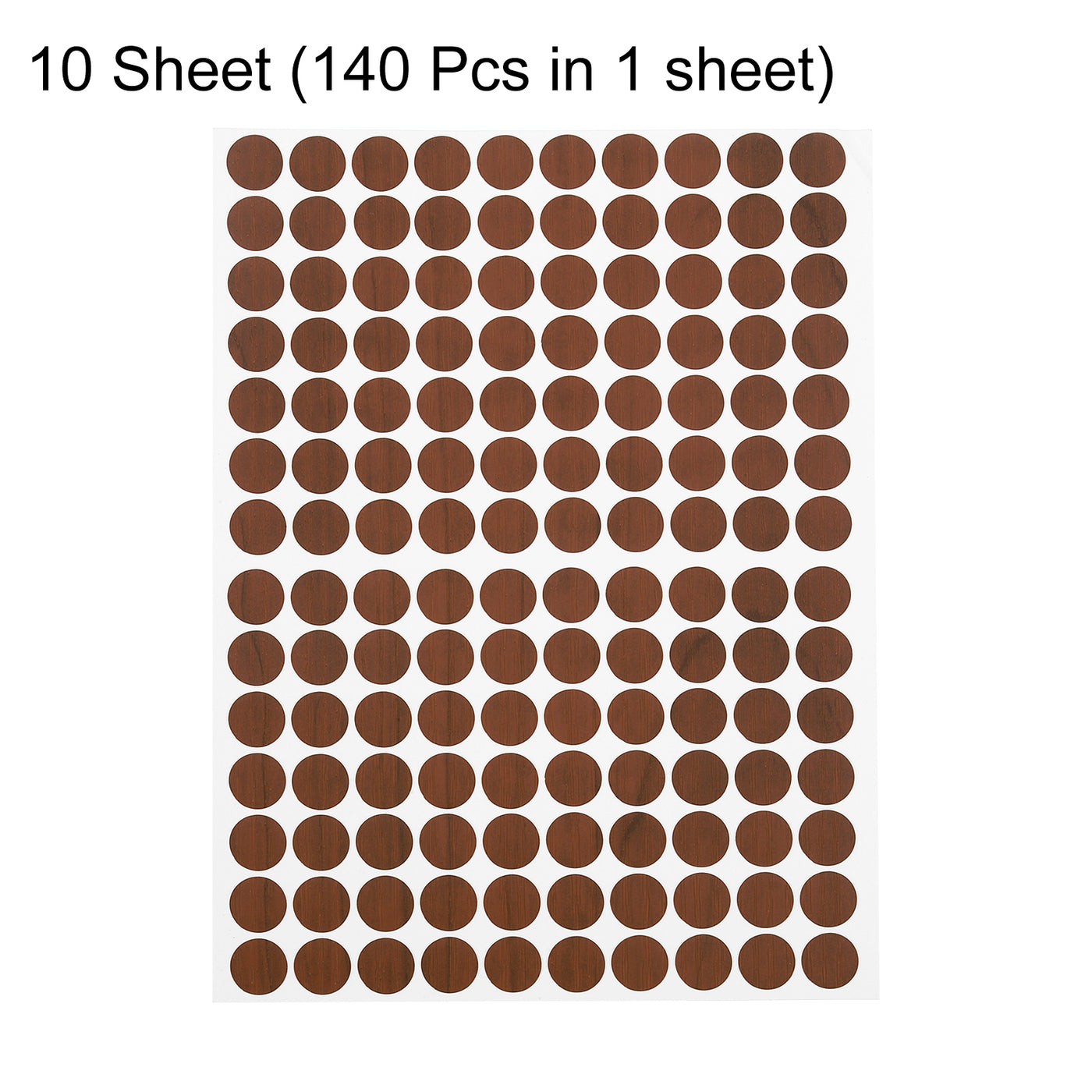 uxcell Uxcell 10 Sheets/1400Pcs Screw Hole Stickers, 12mm Brown Self-Adhesive Sticker