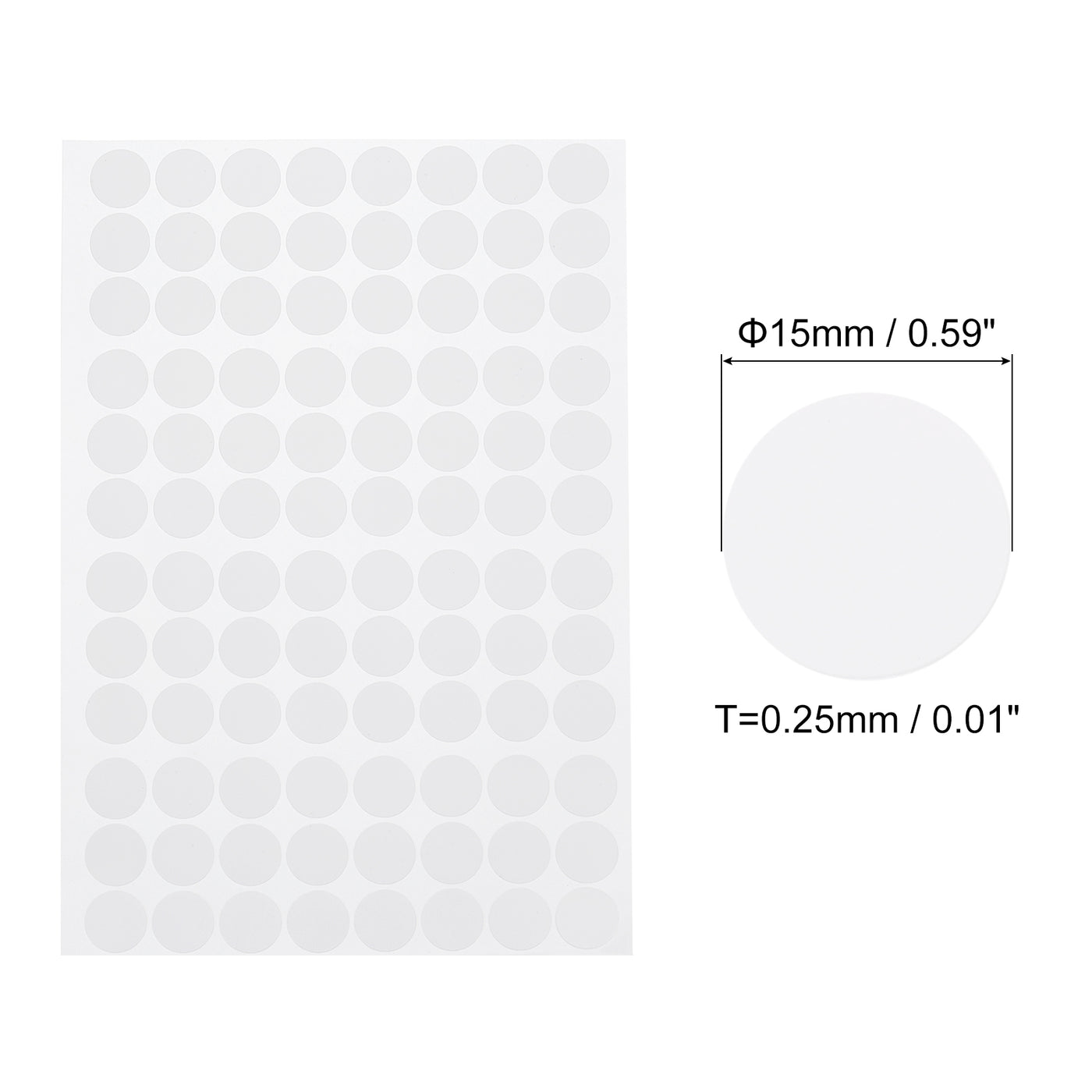 uxcell Uxcell 5 Sheets/480Pcs Screw Hole Stickers, 15mm White Self-Adhesive Sticker