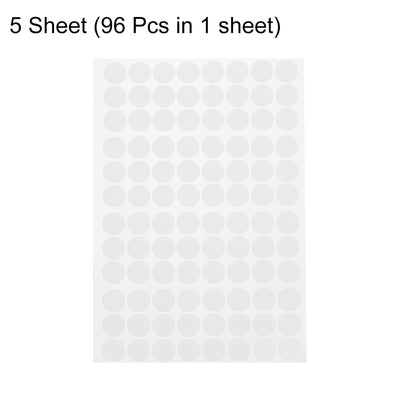 Harfington Uxcell 5 Sheets/480Pcs Screw Hole Stickers, 15mm White Self-Adhesive Sticker