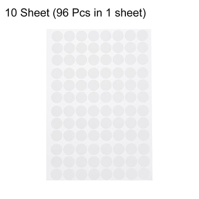 Harfington Uxcell 10 Sheets/960Pcs Screw Hole Stickers, 15mm White Self-Adhesive Sticker