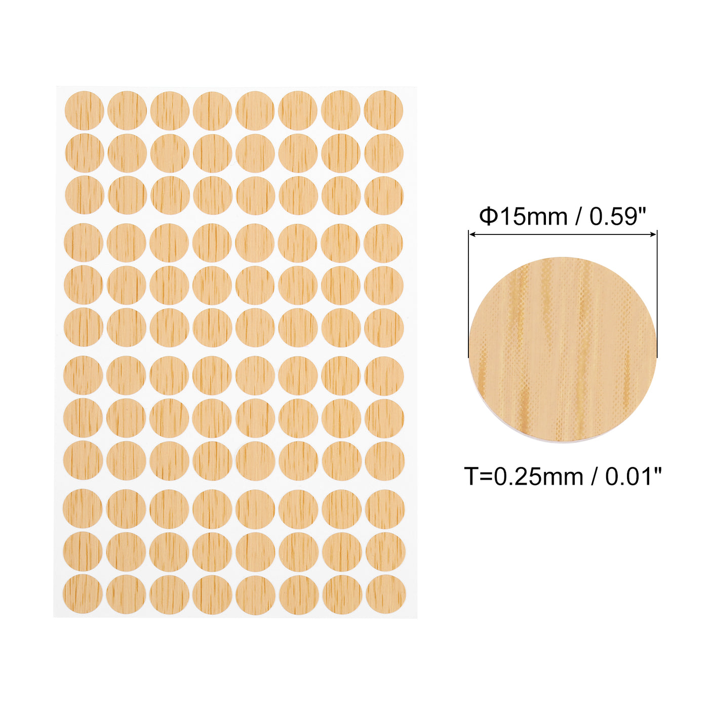 uxcell Uxcell 5 Sheets/480Pcs Screw Hole Stickers, 15mm Khaki Self-Adhesive Sticker