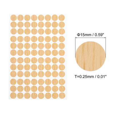 Harfington Uxcell 5 Sheets/480Pcs Screw Hole Stickers, 15mm Khaki Self-Adhesive Sticker