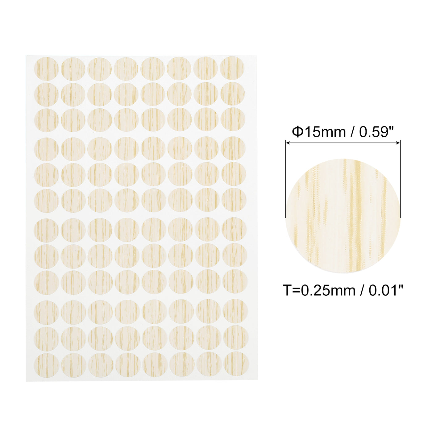 uxcell Uxcell 5 Sheets/480Pcs Screw Hole Stickers, 15mm Light Khaki Self-Adhesive Sticker