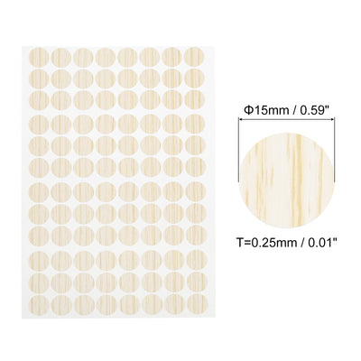 Harfington Uxcell 5 Sheets/480Pcs Screw Hole Stickers, 15mm Light Khaki Self-Adhesive Sticker